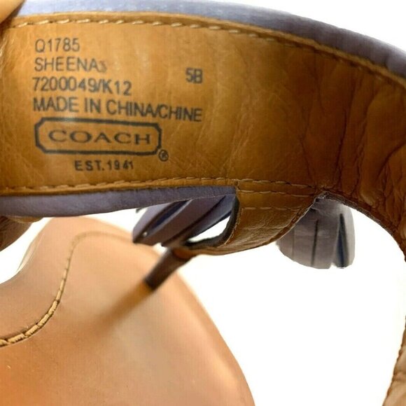 Coach Sky Blue Sheena Leather Sandals - Picture 10 of 10